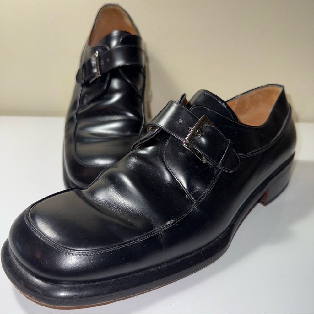 Mezlan Mens Leather Oxford Monk Dress Shoes Size 10.5 Made in Spain Vero Cuoio